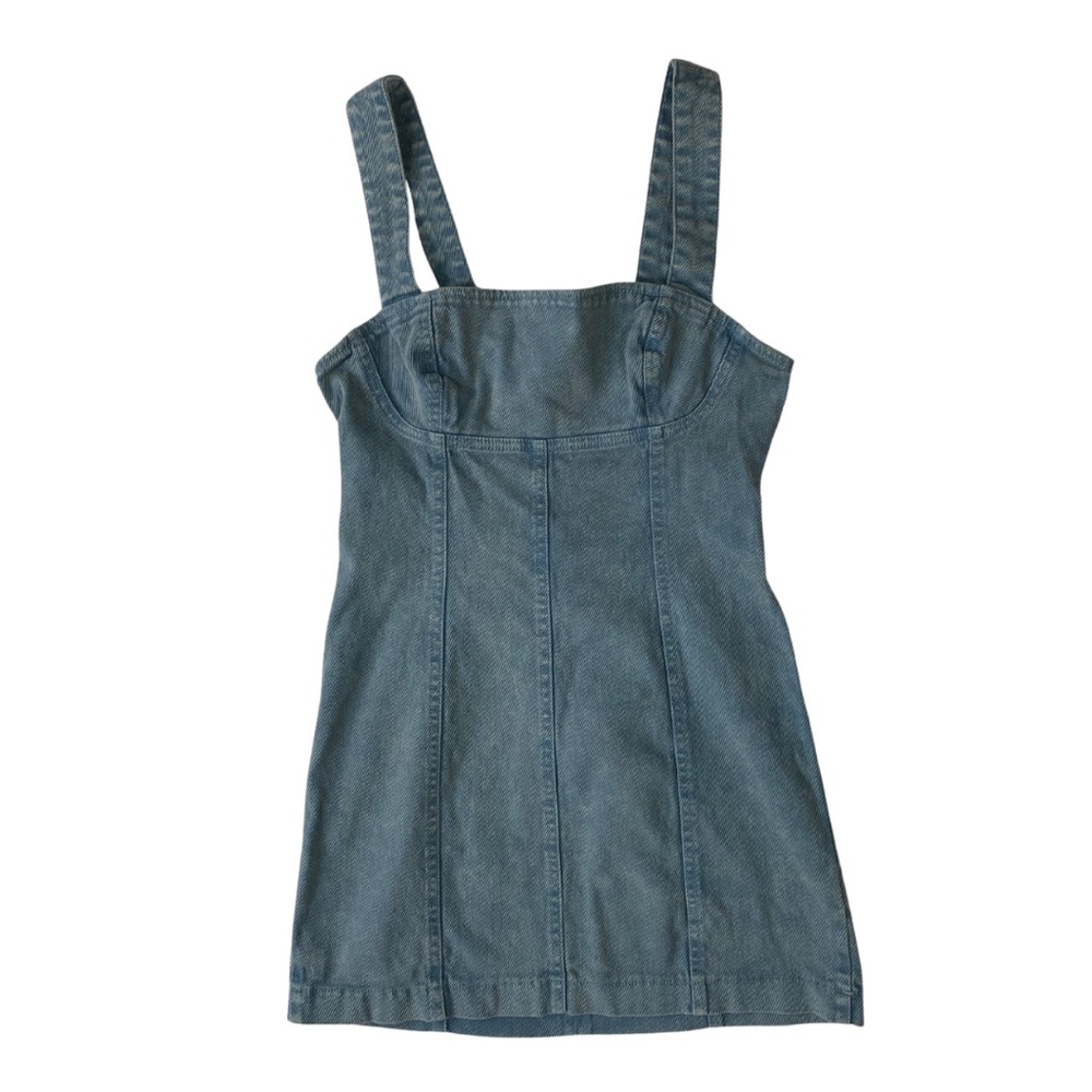 Urban Outfitters Denim Strappy Open Back Tank Dress